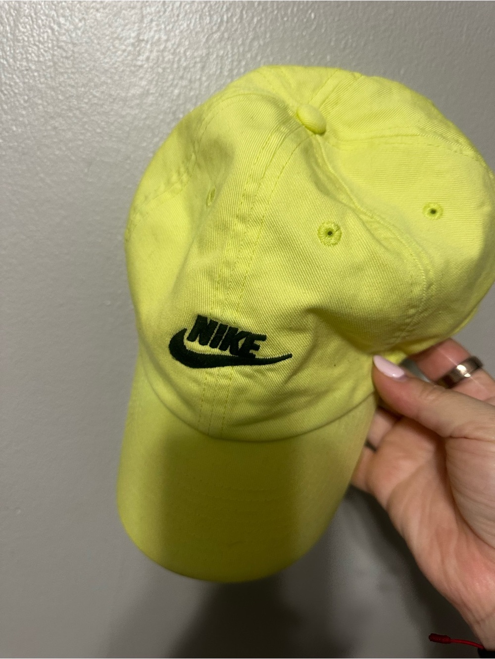 Nike Neon Yellow Baseball Cap with Black Swoosh